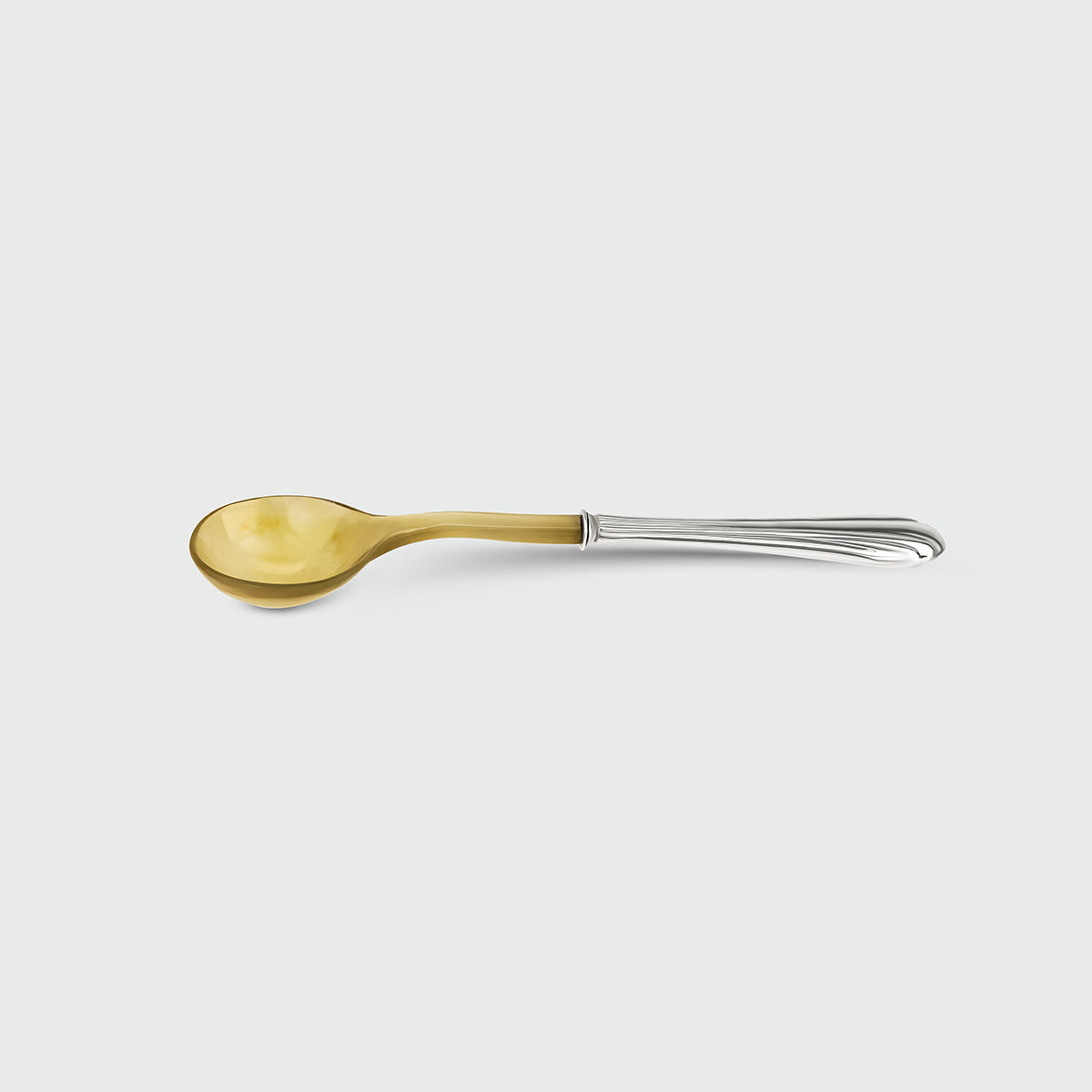 Ossu Nude Spoon — side angle showing brass and silver materials