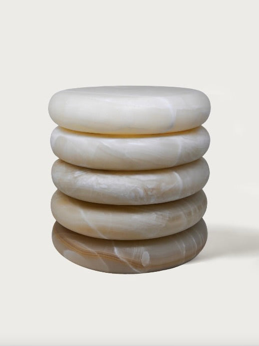 Olo Nighstand/ Sidetable made from Marble and Onyx by Panorammma | The Oblist