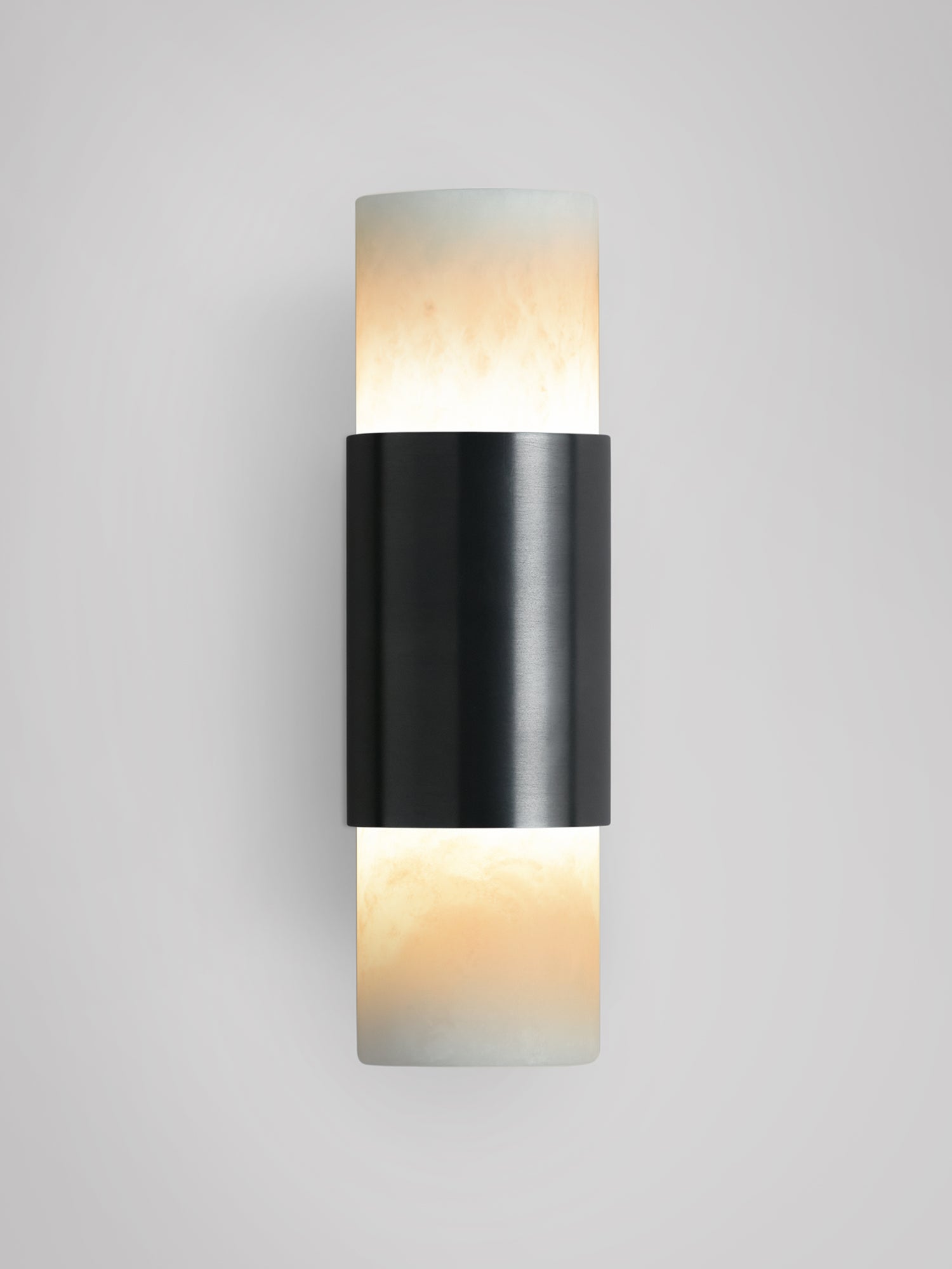 ROMA Wall — side view showing black metal and alabaster glass