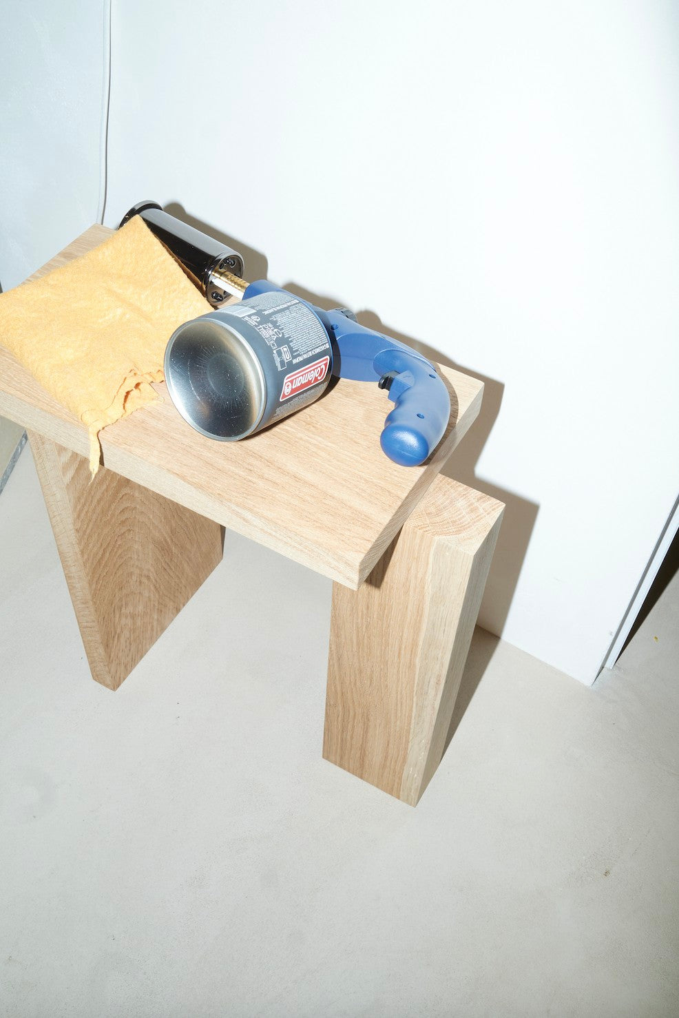 PERFORMACE SIDE TABLE IN BURNT OAK — close-up