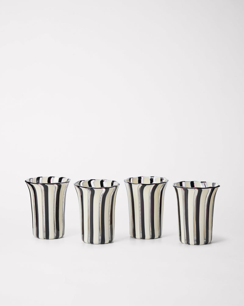 Clara Glasses - Set of four — close-up of striped glass design
