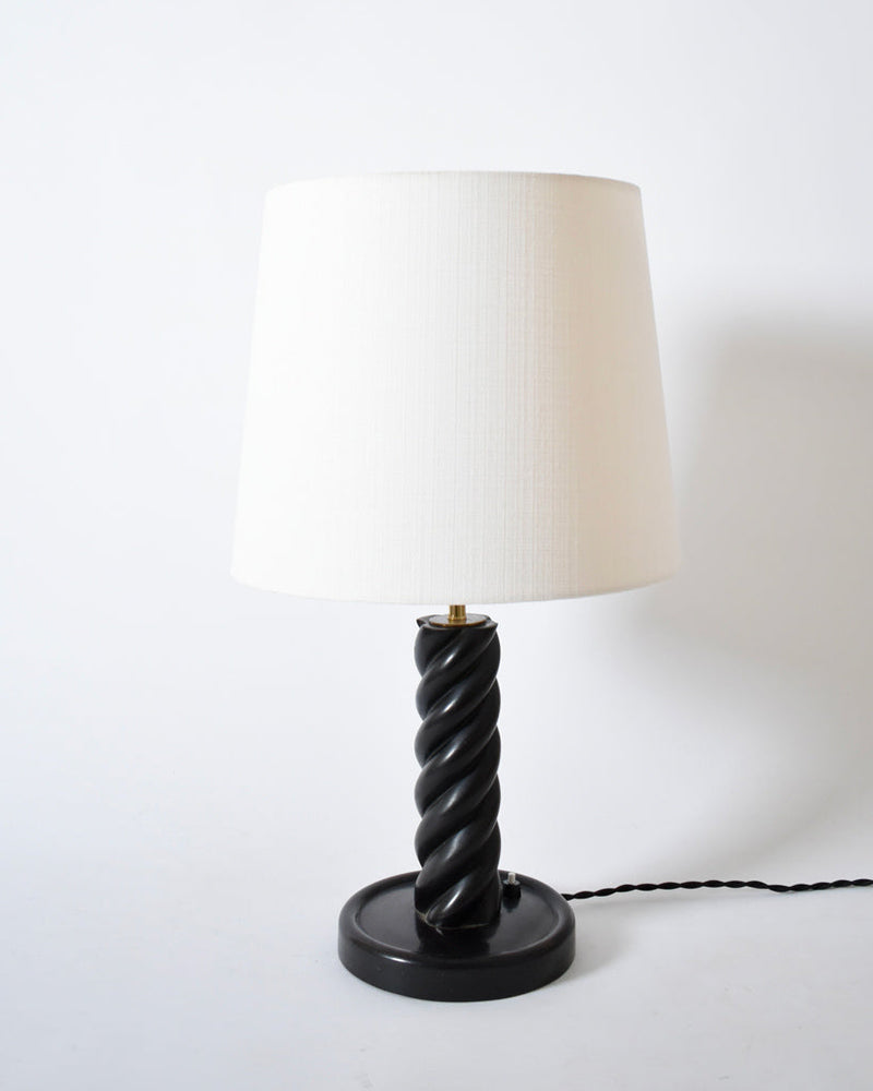 Turned Ebonised Column Table Lamp, 1960s by Barracuda Interiors | The Oblist