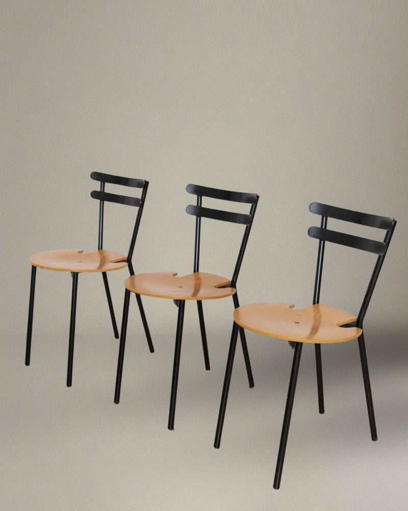 3 Vintage Mid Century Chairs Italy 1970s by Bottega Jacobs