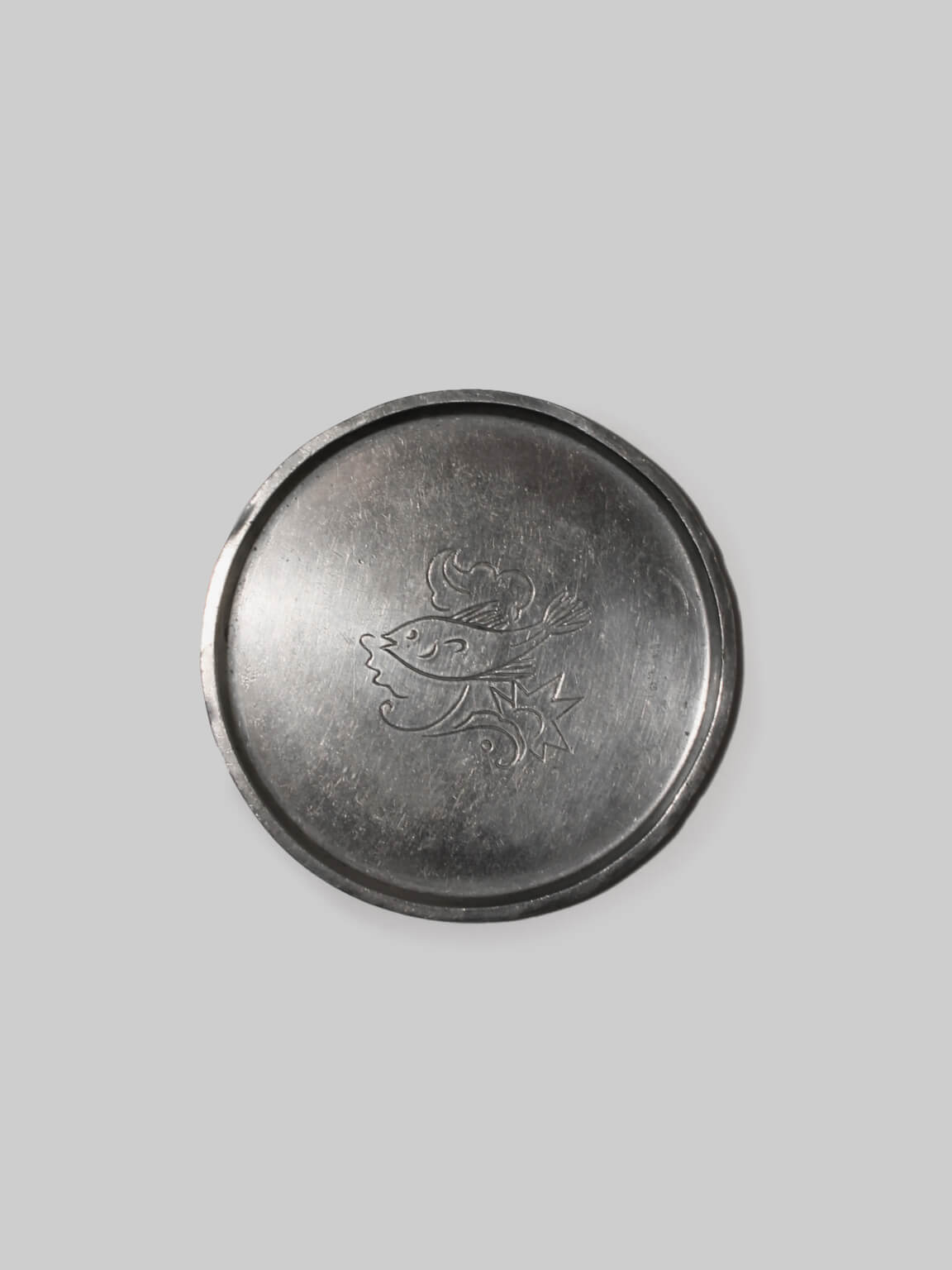 Just Andersen Art Deco Pewter Coaster With Fish Motifs, Denmark, 1933 by Vintage Stories | The Oblist