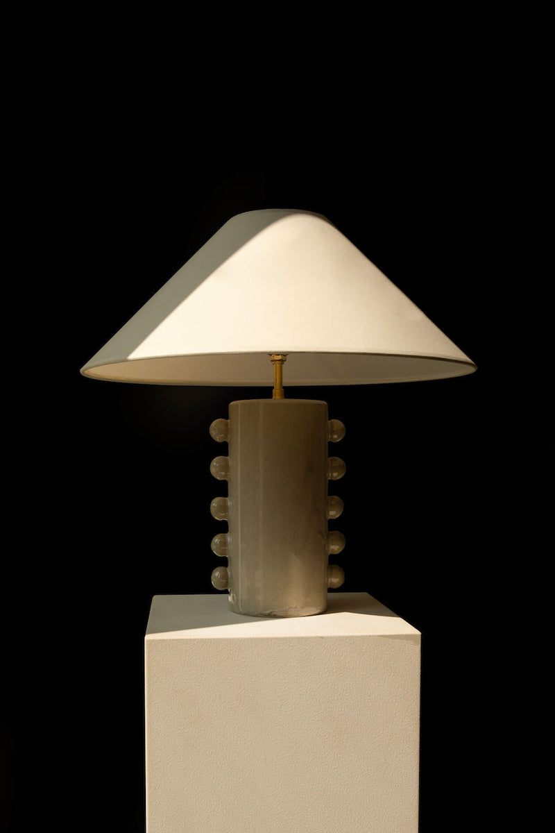Nicola' Table Lamp by Landy Rakoto Ceramics | The Oblist — handcrafted ceramic, neutral color
