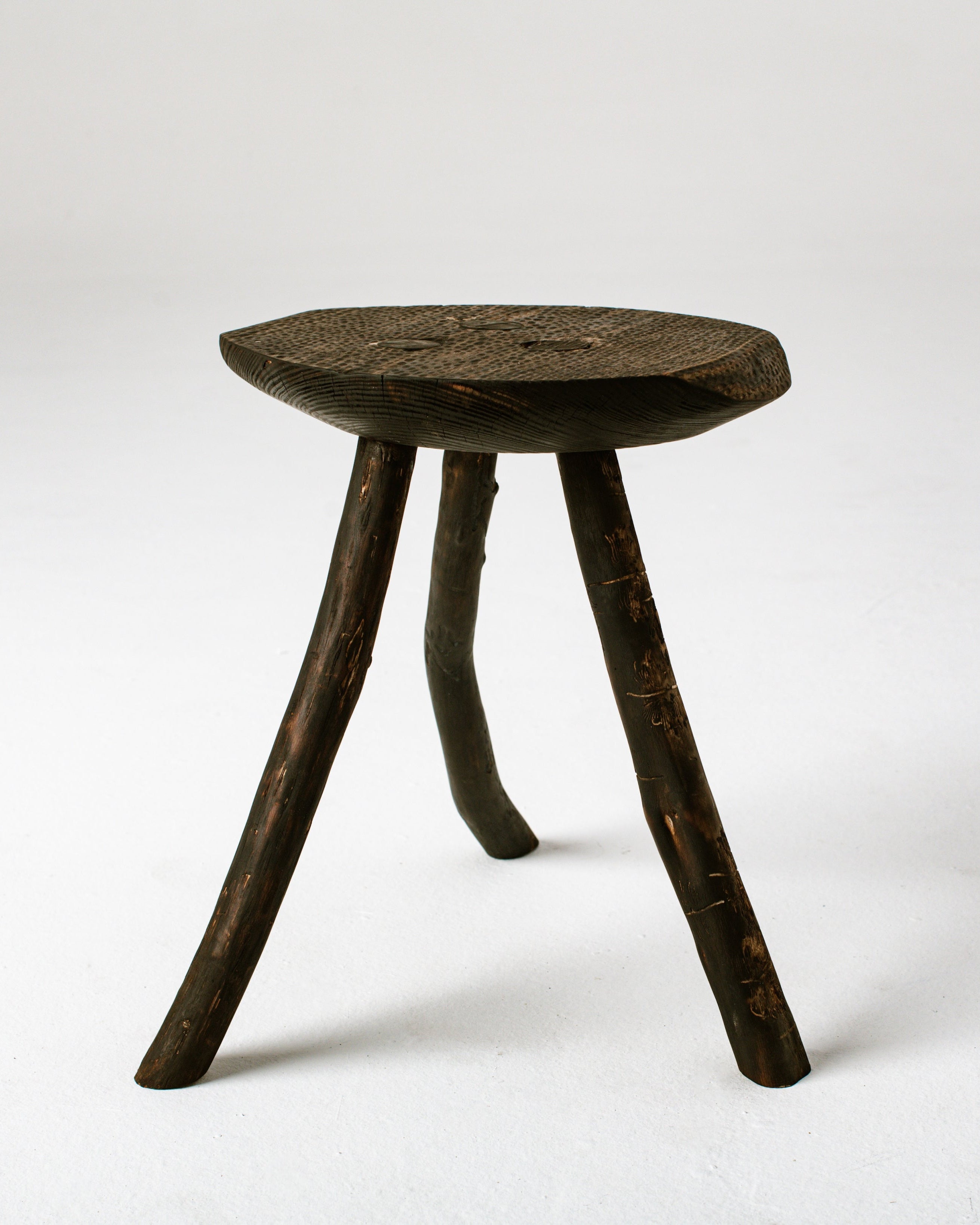 Burned Stool With Branches