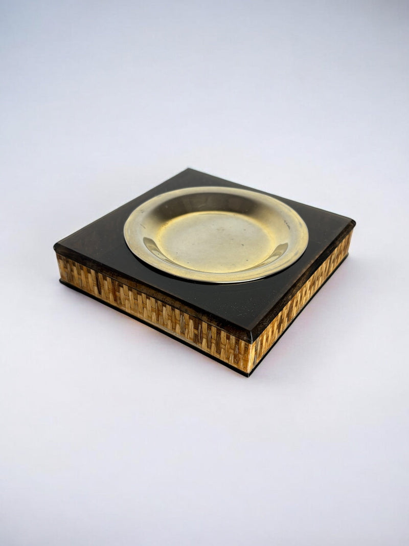 Lucite & Rattan Ashtray, 1970s by Malamar Studio | The Oblist — vintage rattan and lucite design