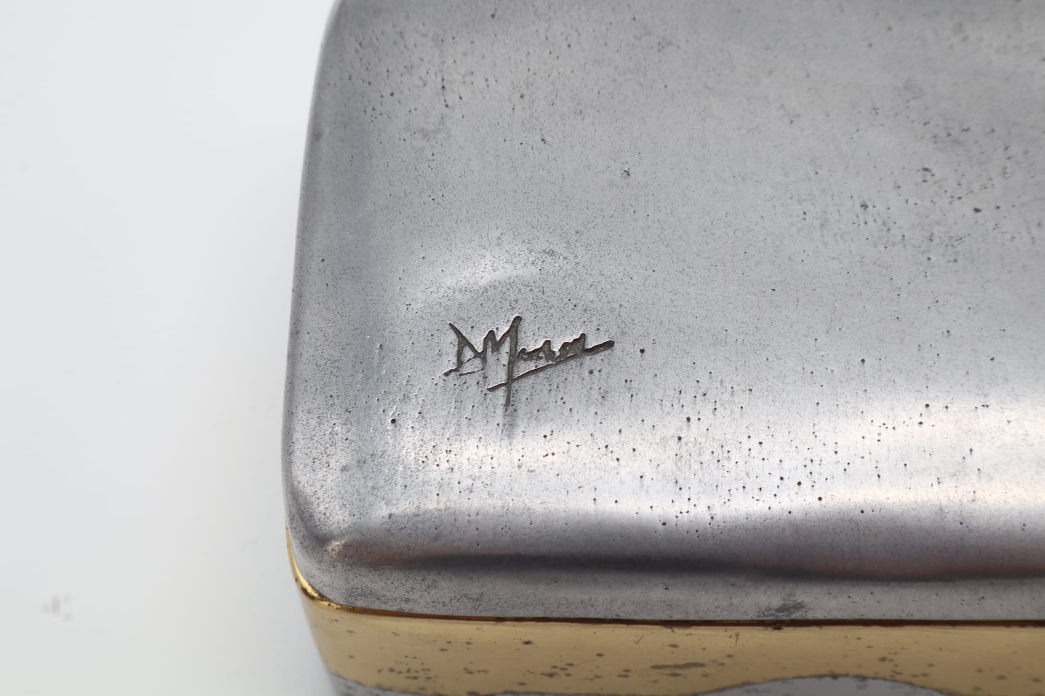 David Marshall Brutalist Aluminium & Brass Box – Spain, c. 1970 — alternate view