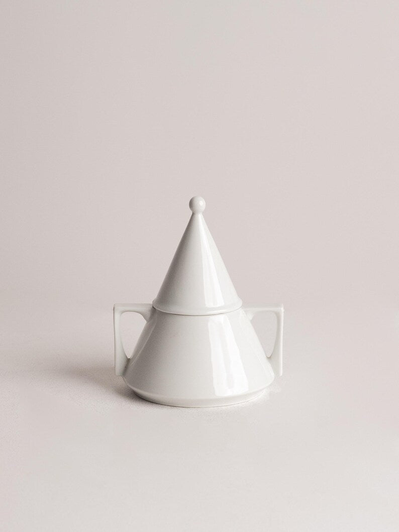 Edelstein Bavaria Coffee Pot Set White Porcelain Mid Century Modernist Design — in context