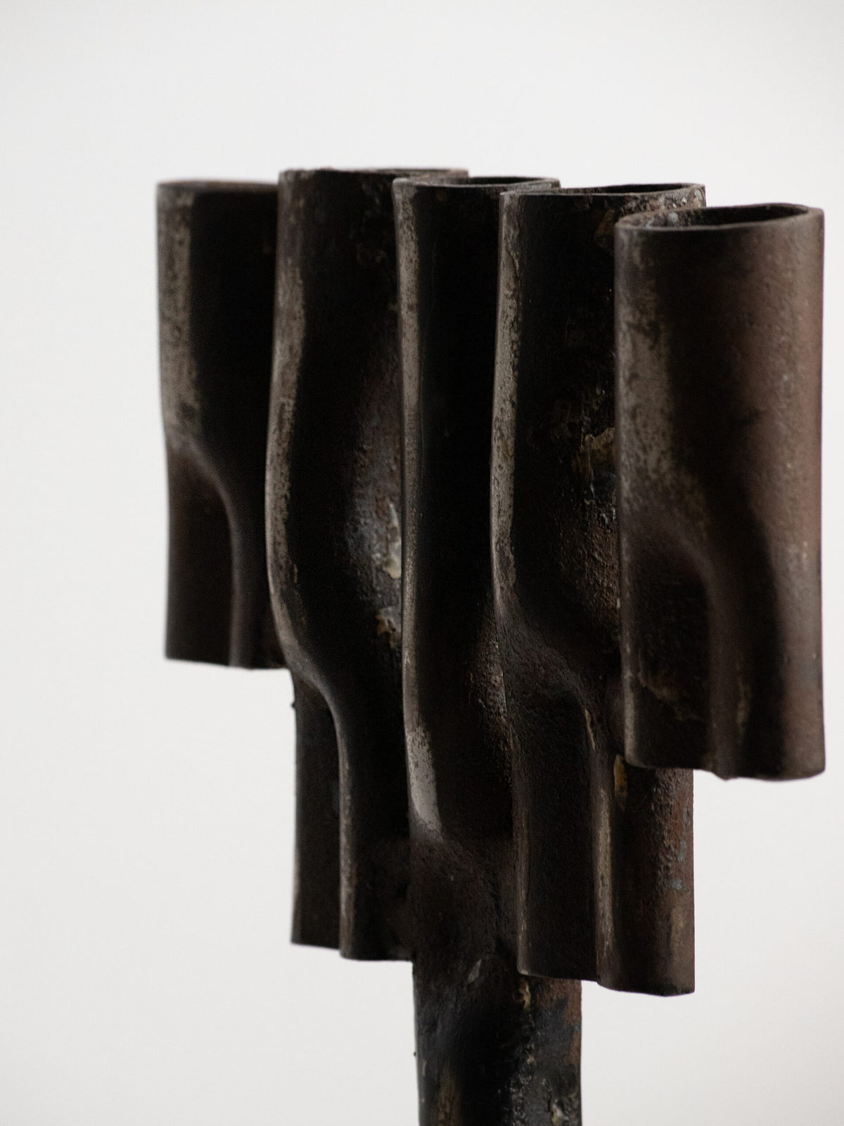 Tree-Form Brutalist Candelabra in Welded Iron, Five Arms, 1960s–1970s — additional view
