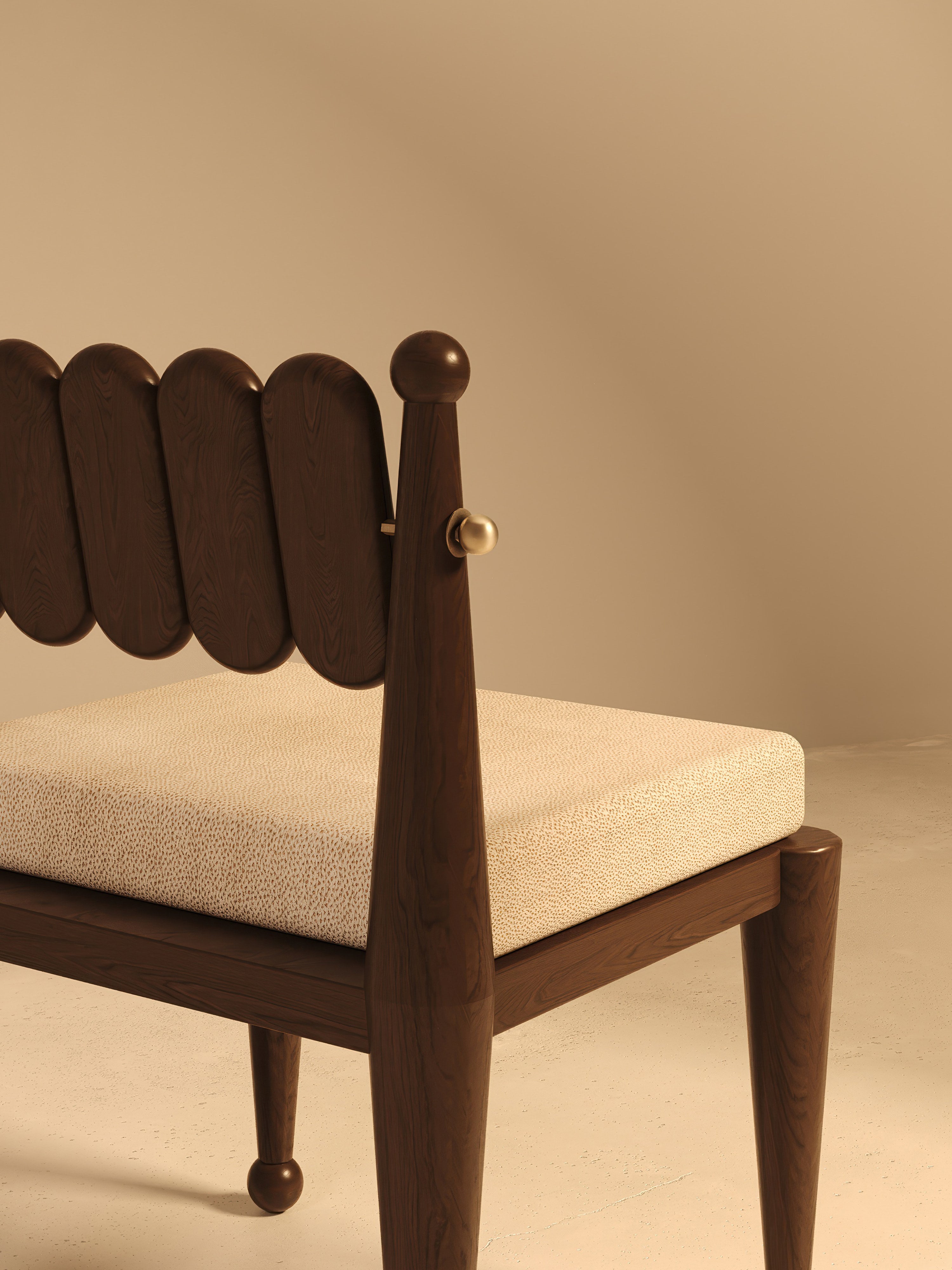 Simorgh III Chair in Walnut and Brass