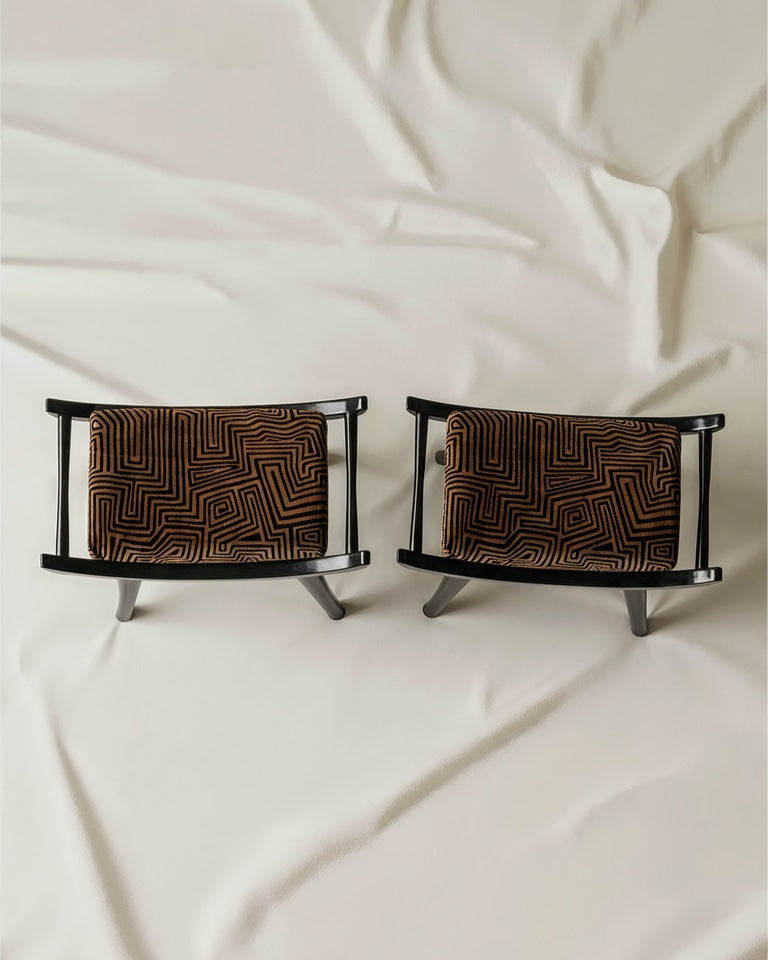 Pantera Chair Stool in Wood and Fabric