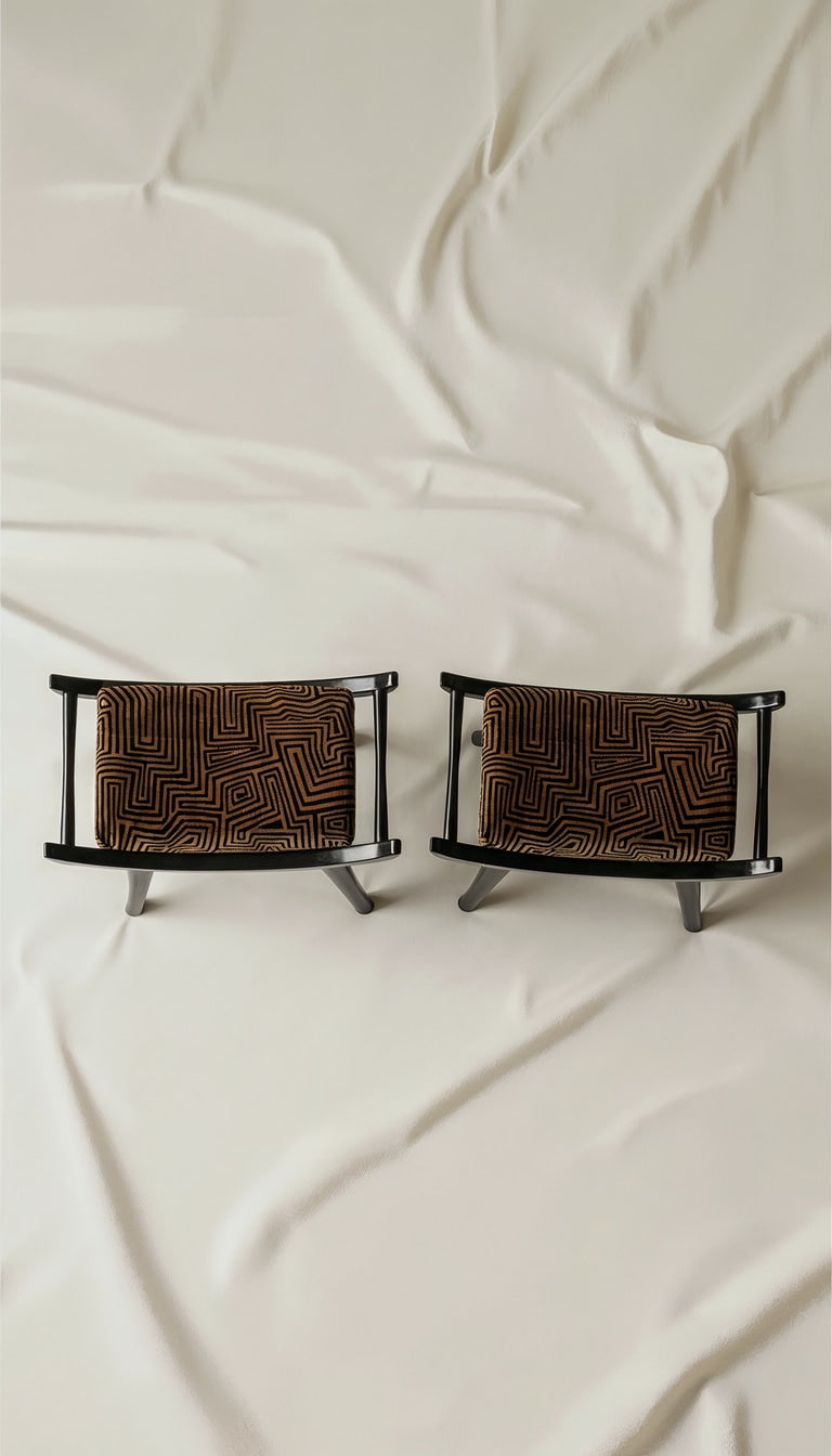 Tabouret Chaise Pantera en Bois et Tissu DEDAR