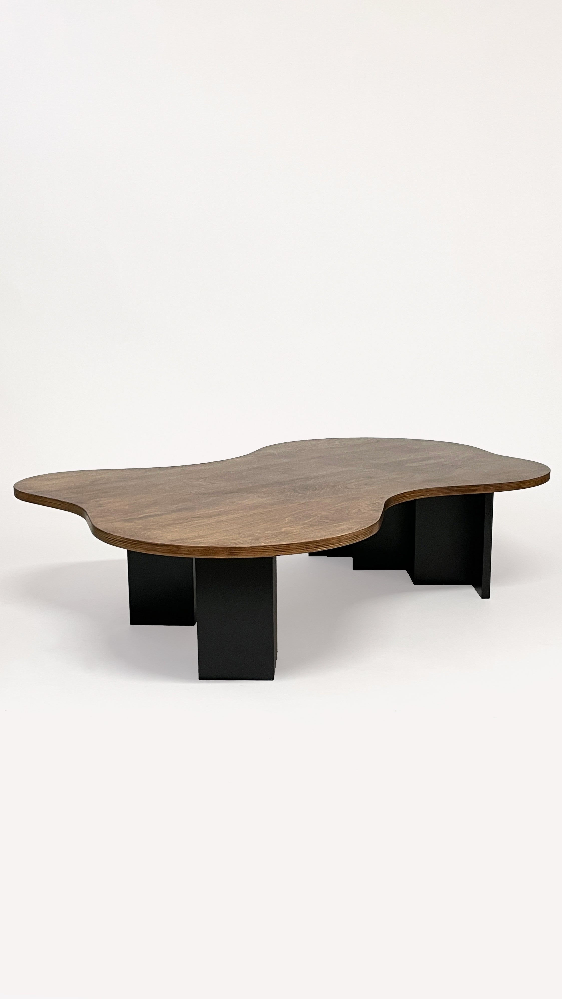 Spill Table - Oak Black by Goons — top view of organic-shaped oak surface