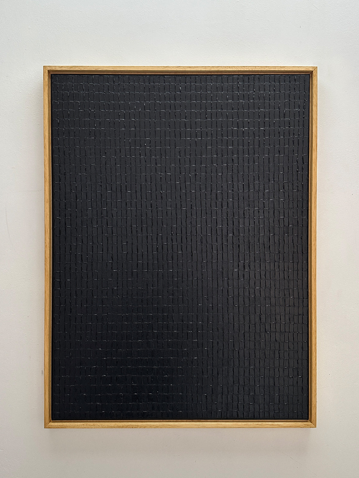 Lamp Black textured painting by Roi Elmaliah in wood frame