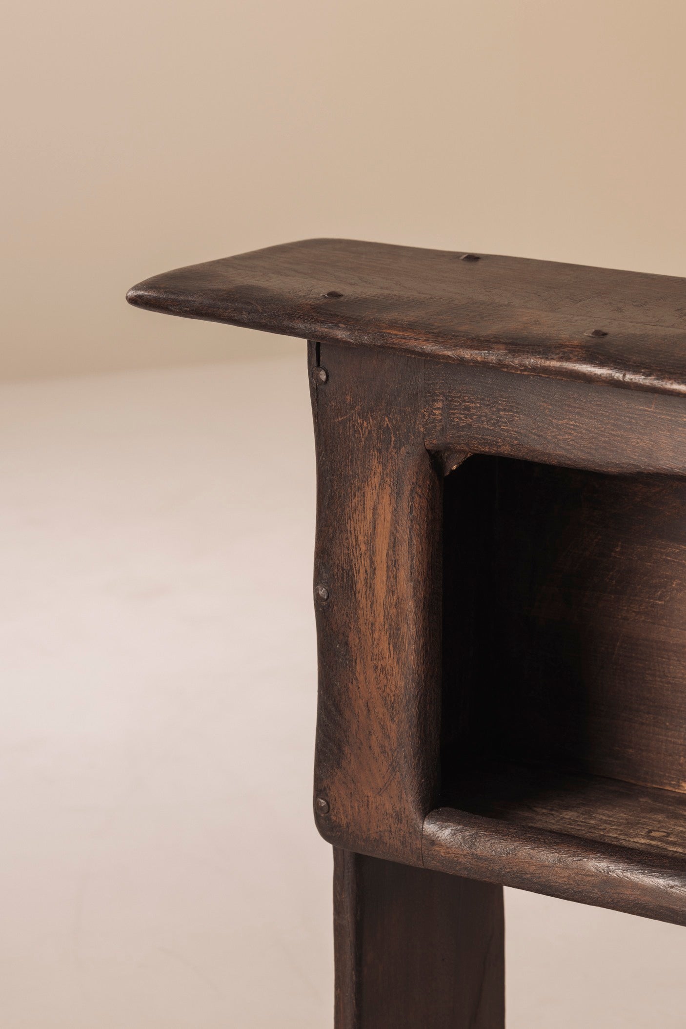 Early 20th century Folk art rustic cabinet / side table from France — alternate view