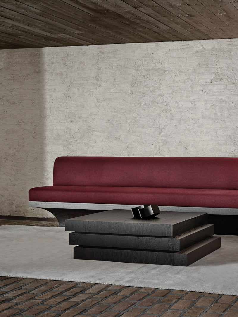 Acer Sofa — close-up of burgundy fabric on modern design