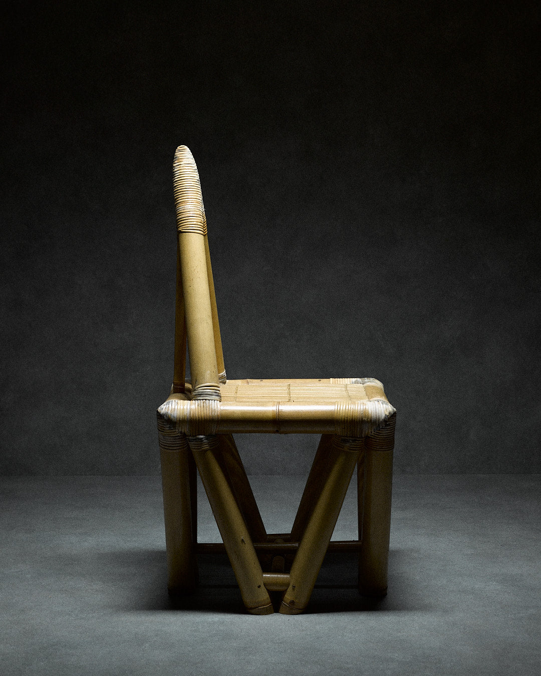 Elephant Chair in Bamboo — side view highlighting bamboo construction
