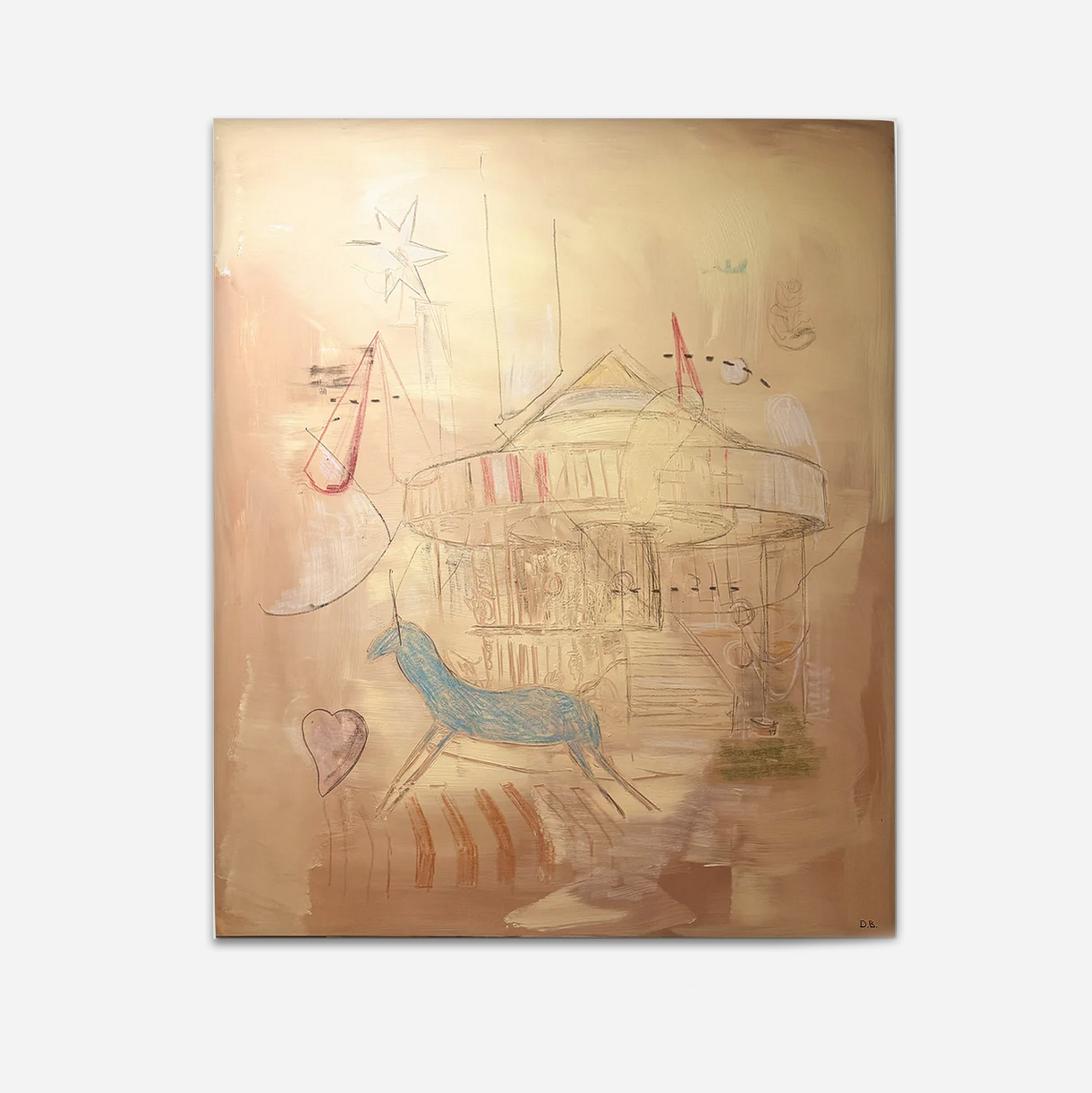 Contemporary Painting in Pine - Quiet joy Collection by Dovile Bernotaite | The Oblist