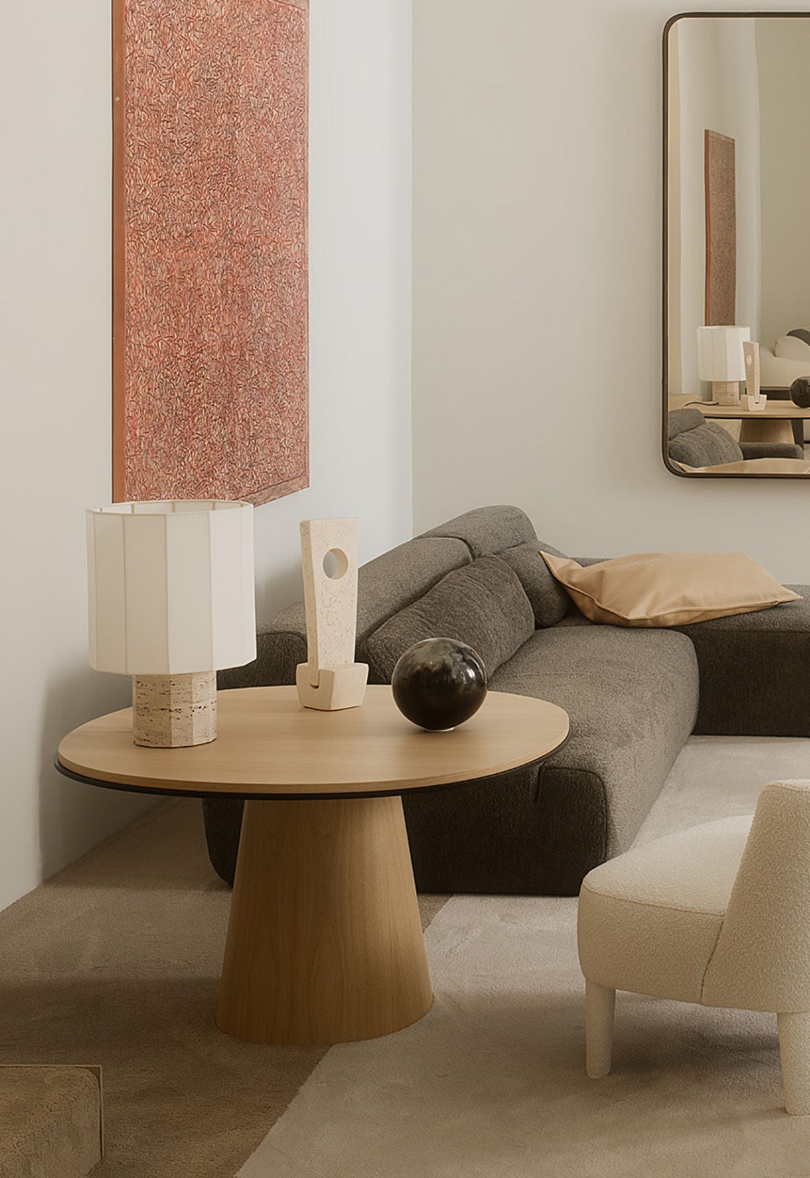 Roma II Dodecagon White Travertine — alternate view