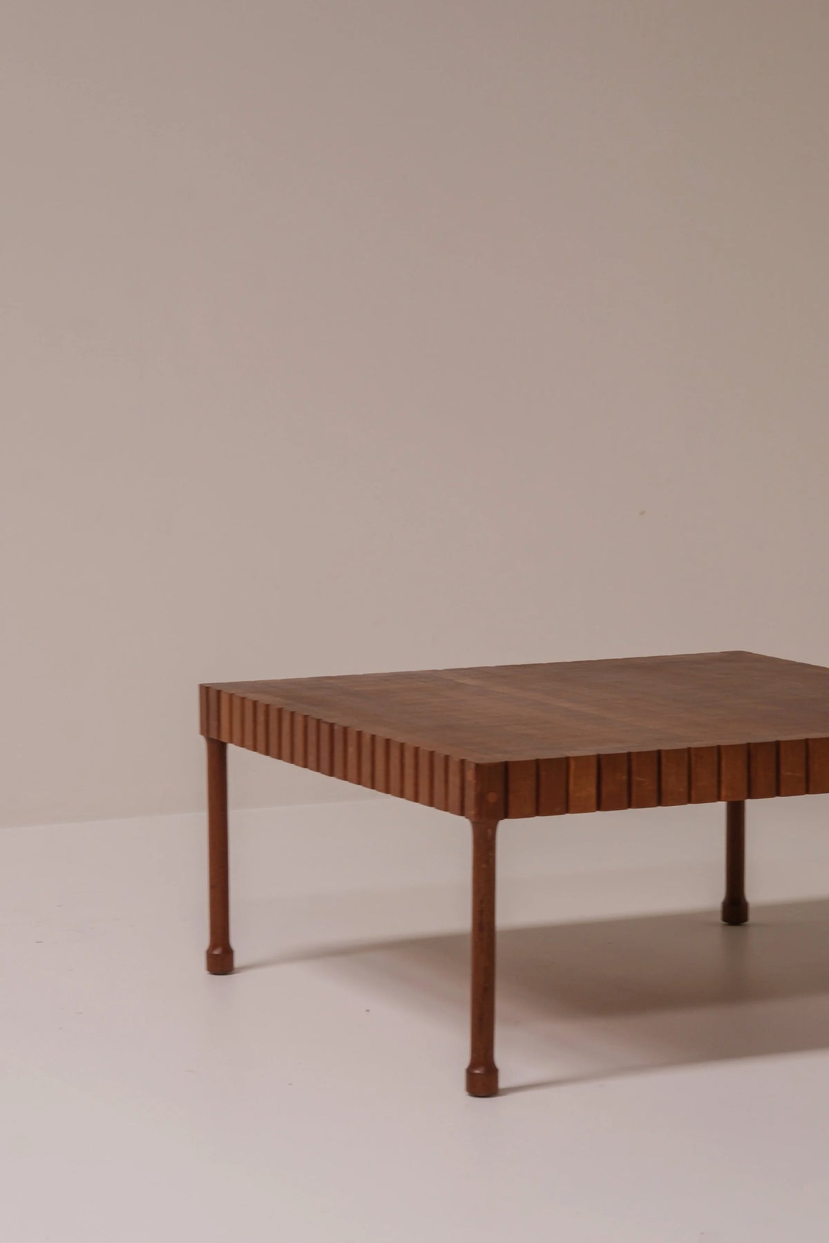 Unique Solid Wood Coffee Table, circa 1960s–1970s — detail view