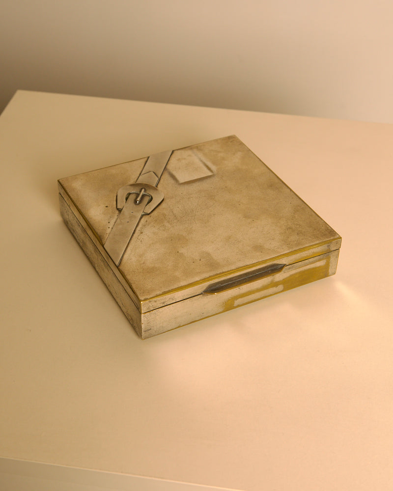 Italian patinated metal box in the style of Maria Pergay, 1950 by Treaptyque | The Oblist