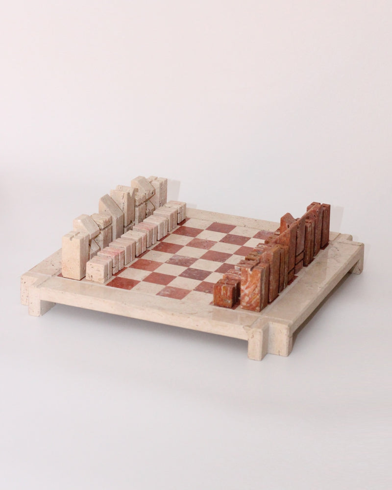 Modernist Chess Set by Boga Avante Shop | The Oblist — handcrafted stone pieces, earthy tones