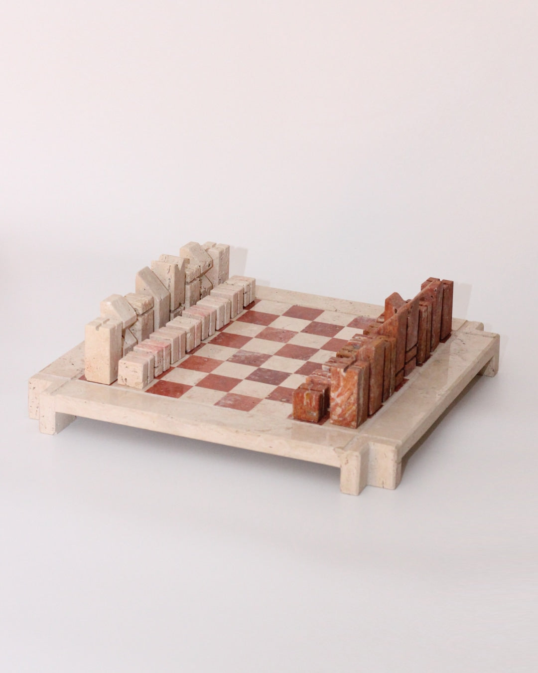Modernist Chess Set by Boga Avante Shop | The Oblist — handcrafted stone pieces, earthy tones