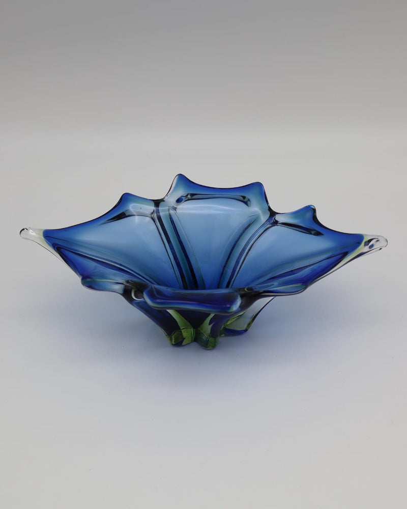 Large Vintage Murano Sommerso Glass Bowl – Mid-Century Stellar Centerpiece - 1970s by Forma Finds | The Oblist