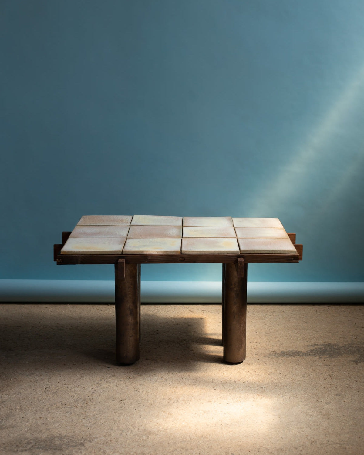 Wabi Sabi Coffee Table in Wood & Clay - Ivory White Edition by Thomas Morineau Barthelemy | The Oblist