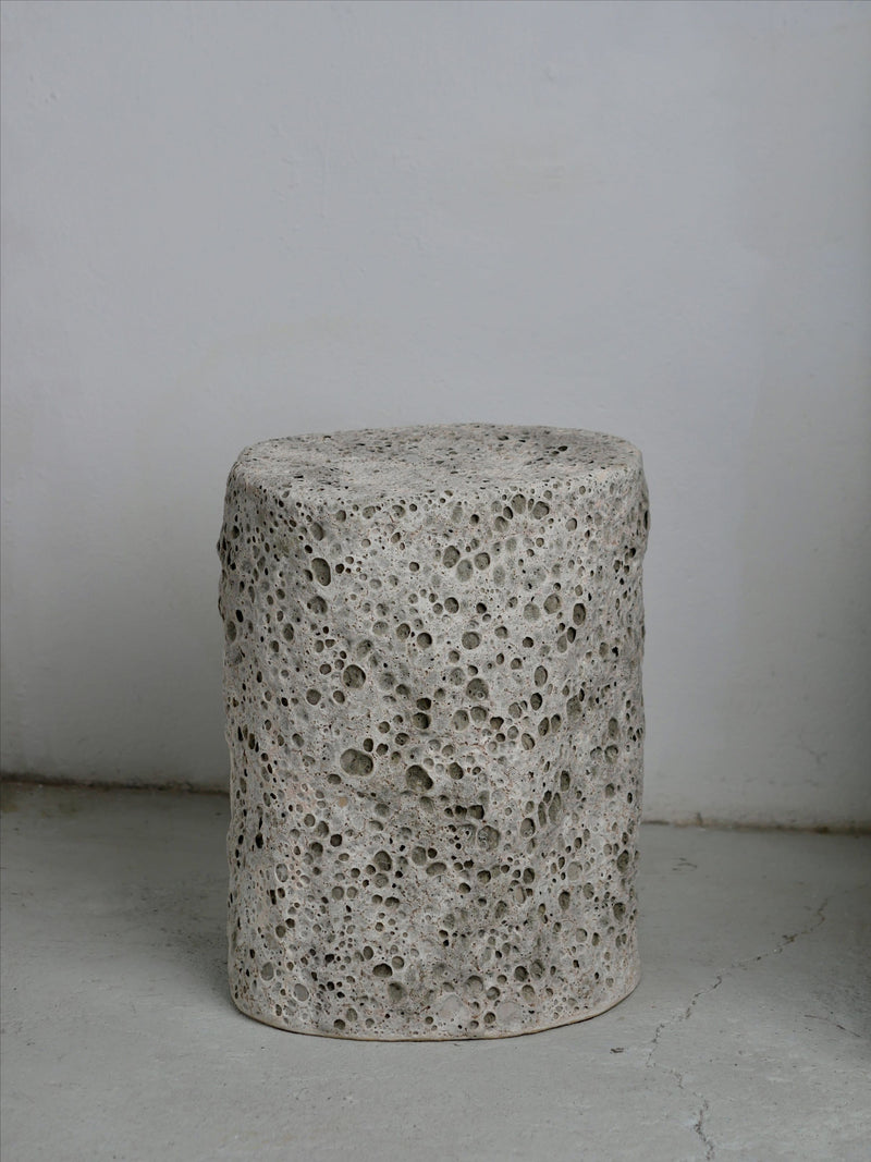 Lunar Brick Side Table Stoneware — detail view