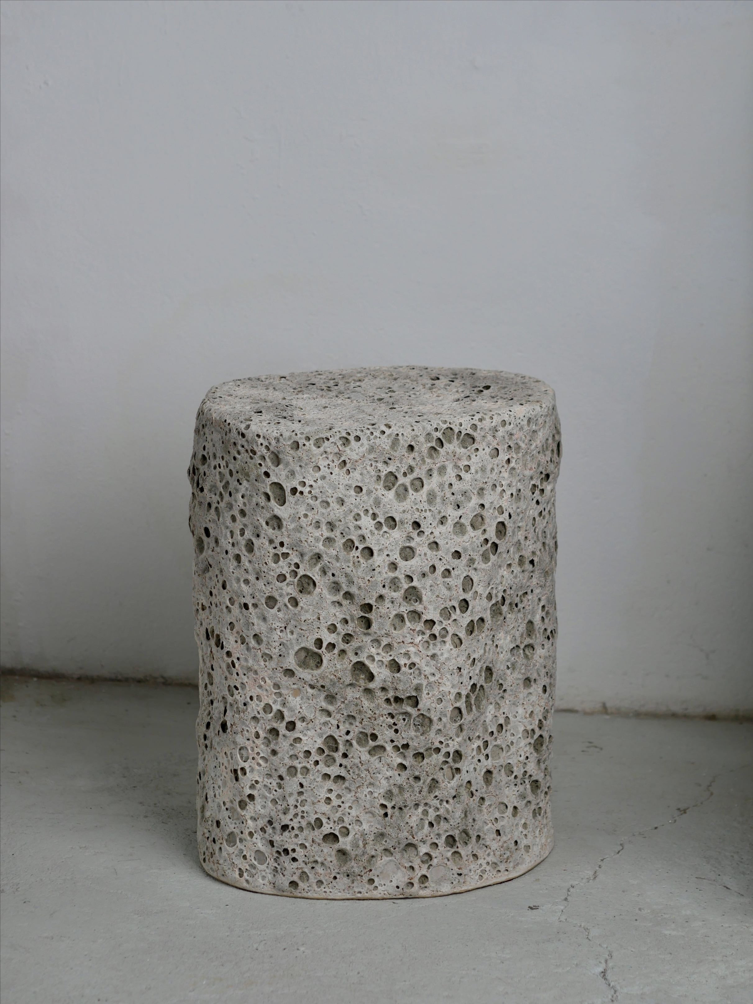 Lunar Brick Side Table Stoneware — detail view