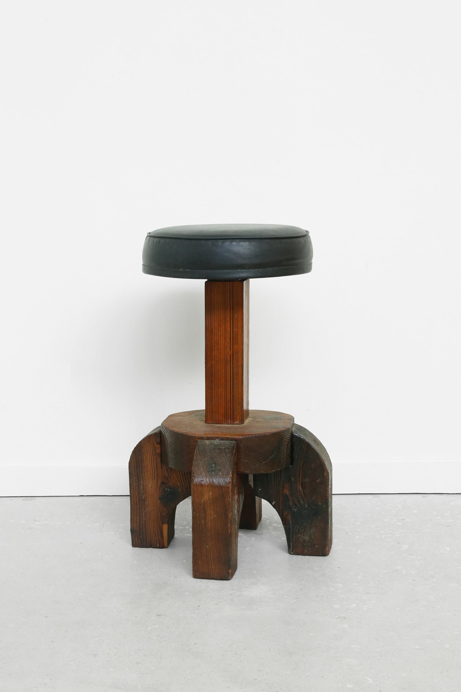 Brutalist Wood Stool — lifestyle setting
