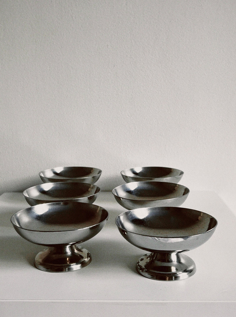 The Manushi Set of Six Ice Cream Coupes is displayed in two rows on a white surface, set against a plain light gray background.