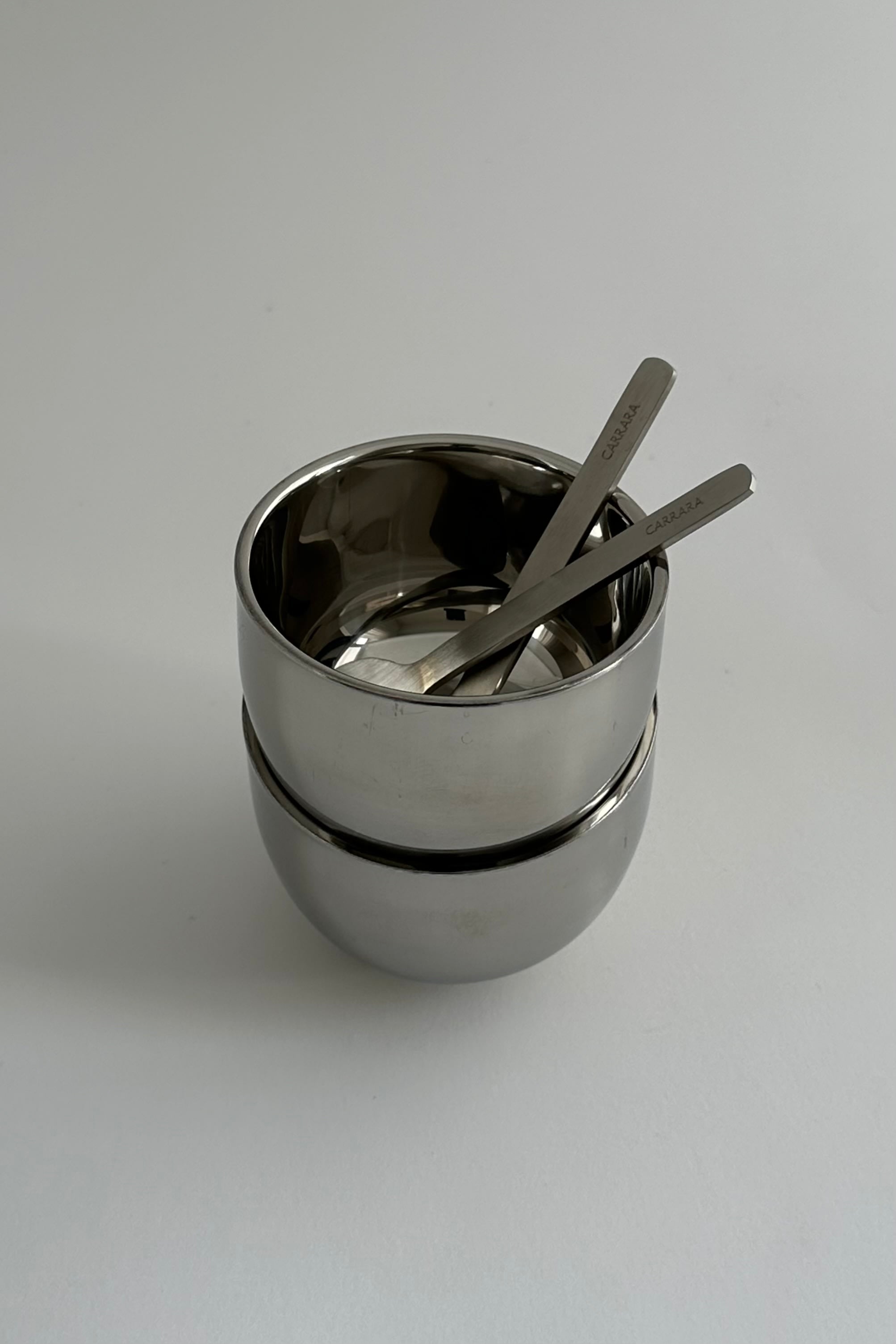 'HEDONISM' stainless steel cup - set of 2 — lifestyle setting