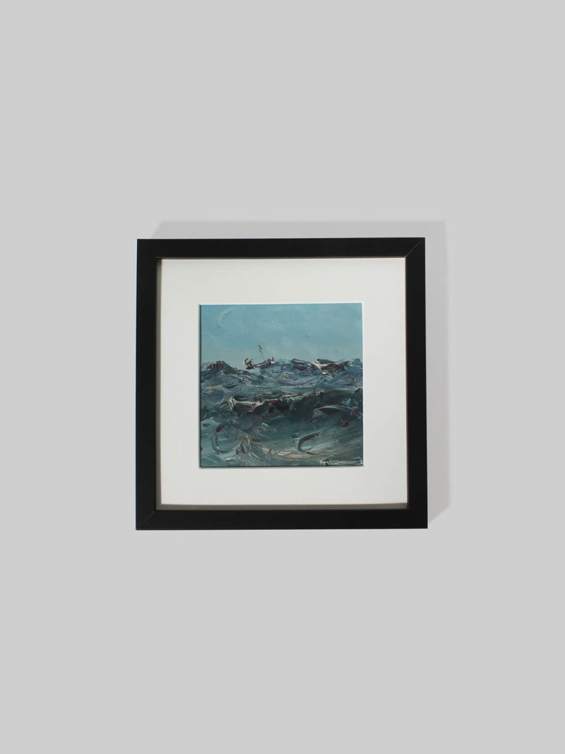 Oil Painting "The Sea", 1960s, Latvia by Vintage Stories | The Oblist — framed, blue tones, vintage