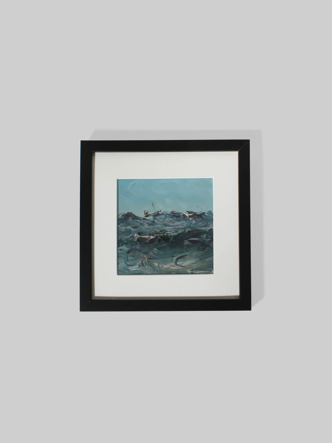Oil Painting "The Sea", 1960s, Latvia by Vintage Stories | The Oblist — framed, blue tones, vintage