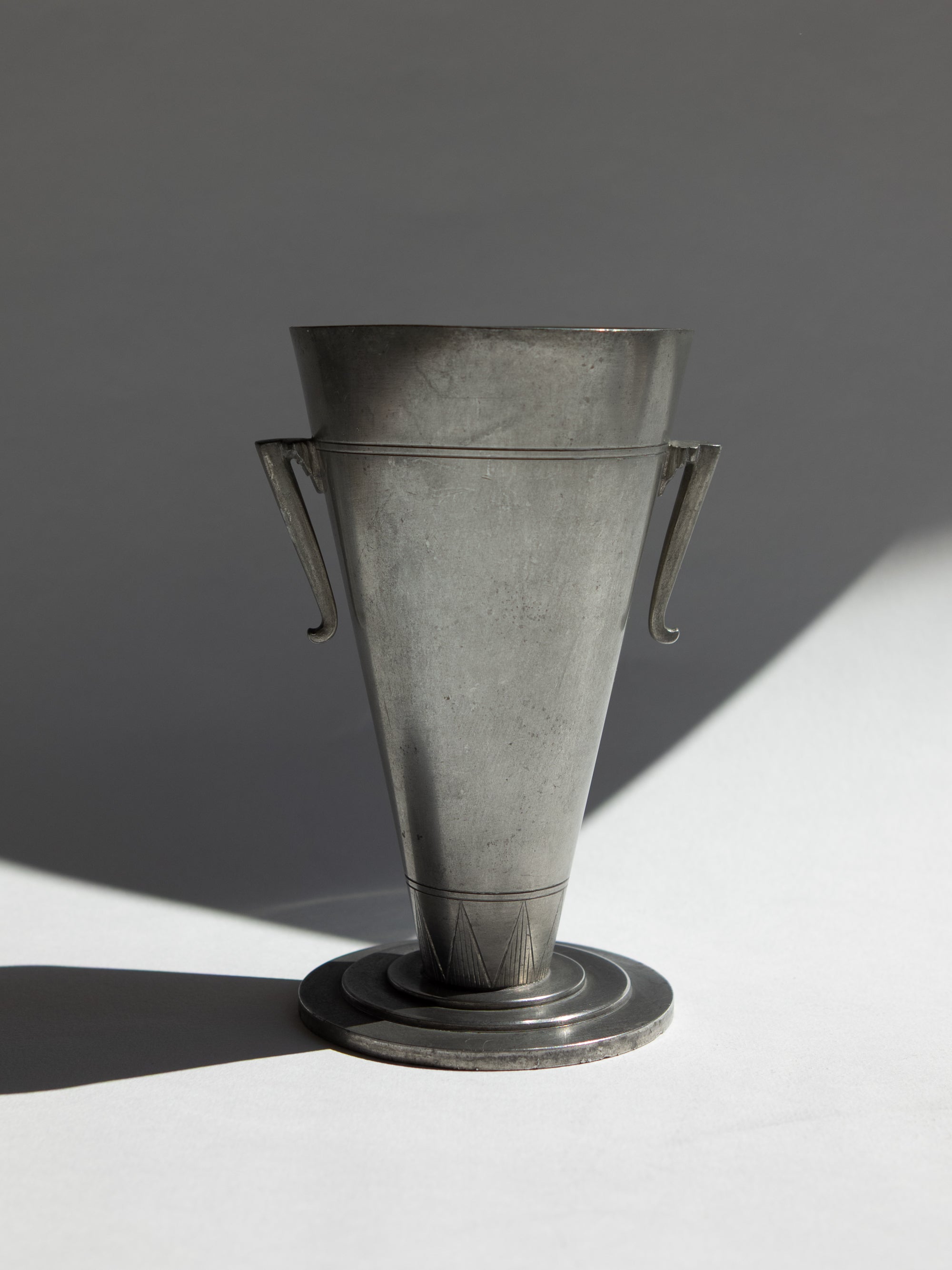 Swedish Grace Pewter Trumpet Vase by Prima Svenskt Tenn, 1930 — in context