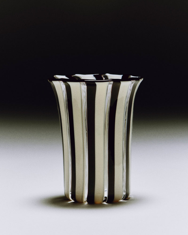 Clara Glasses - Set of four by Akua Objects | The Oblist — striped glass design