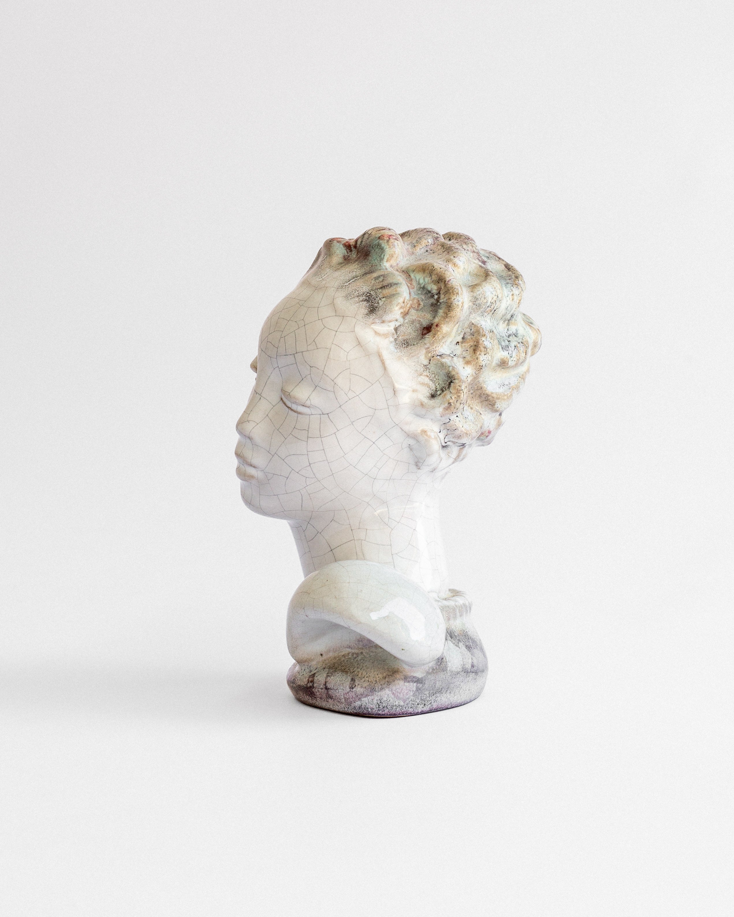 Art Deco Ceramic Bust by Michael Andersen & Sons, Denmark, 1930s — detail view
