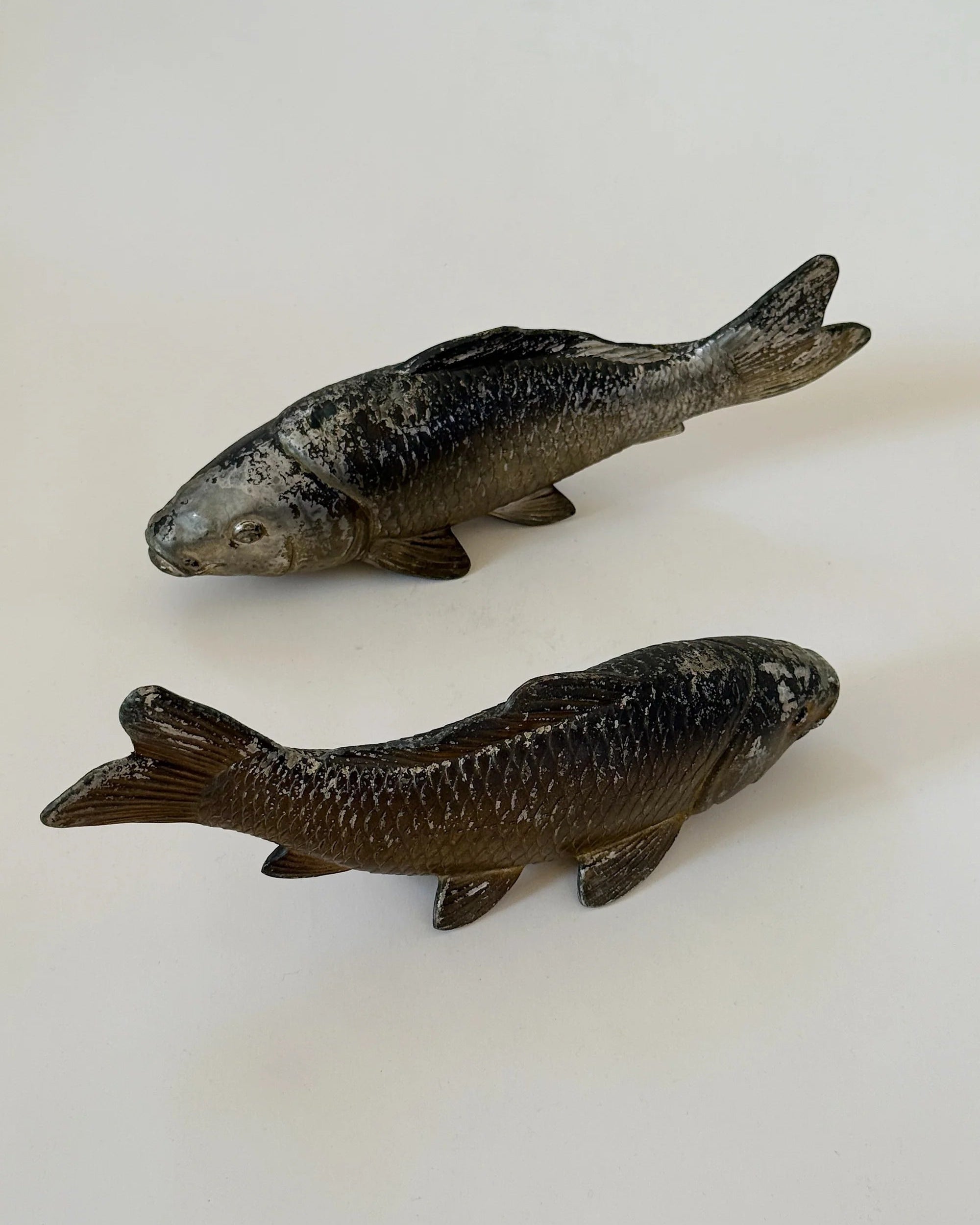 Cast Metal Koi Fish, Japan by Galerie Storm | The Oblist — handcrafted dark finish