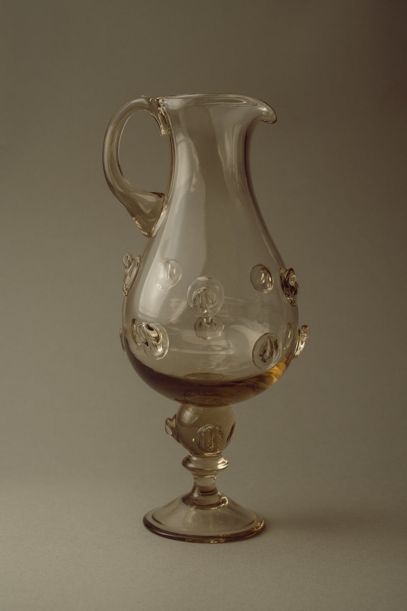 Carafe in Glass with Ornaments - Mouthblown Collection — close-up of glass surface with decorative embellishments