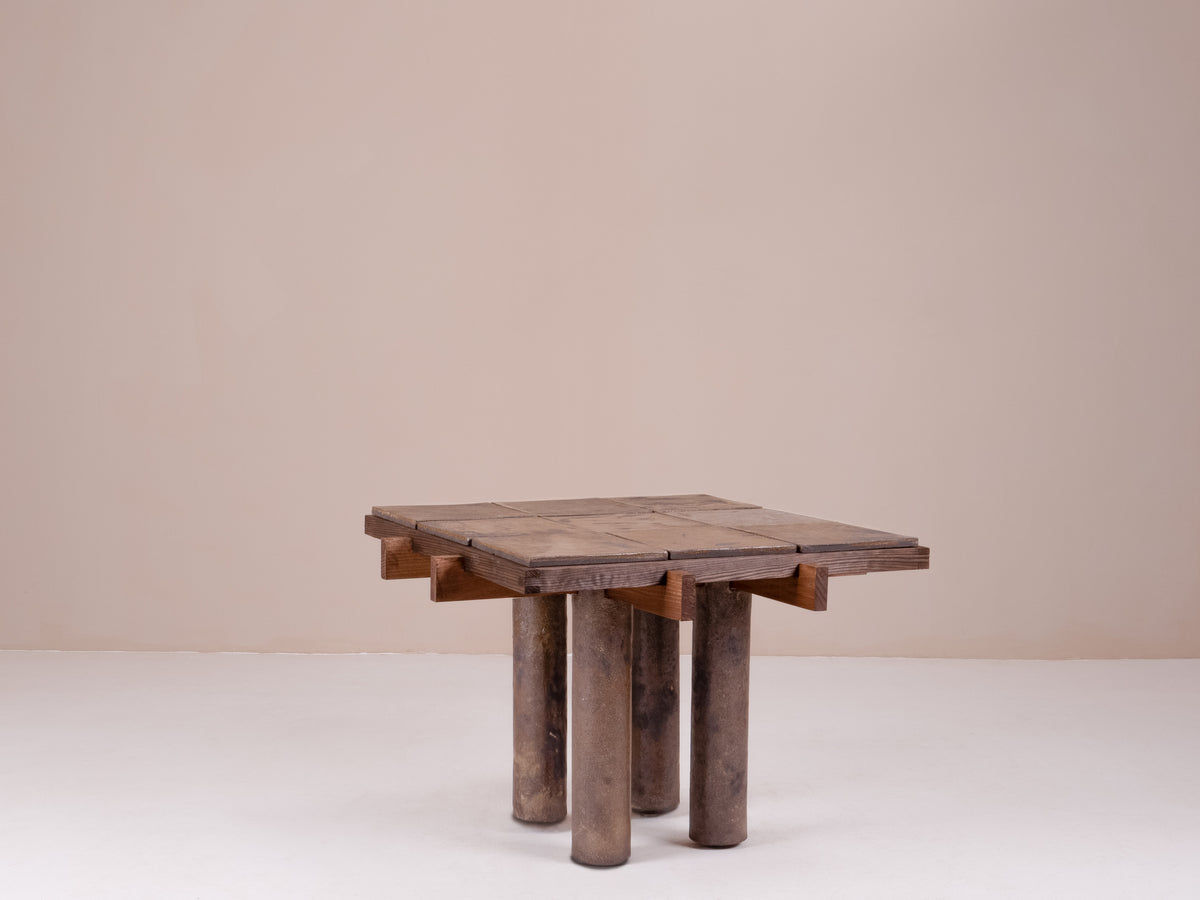 Wabi Sabi Side Table in Wood & Clay - Dark Edition — view 10
