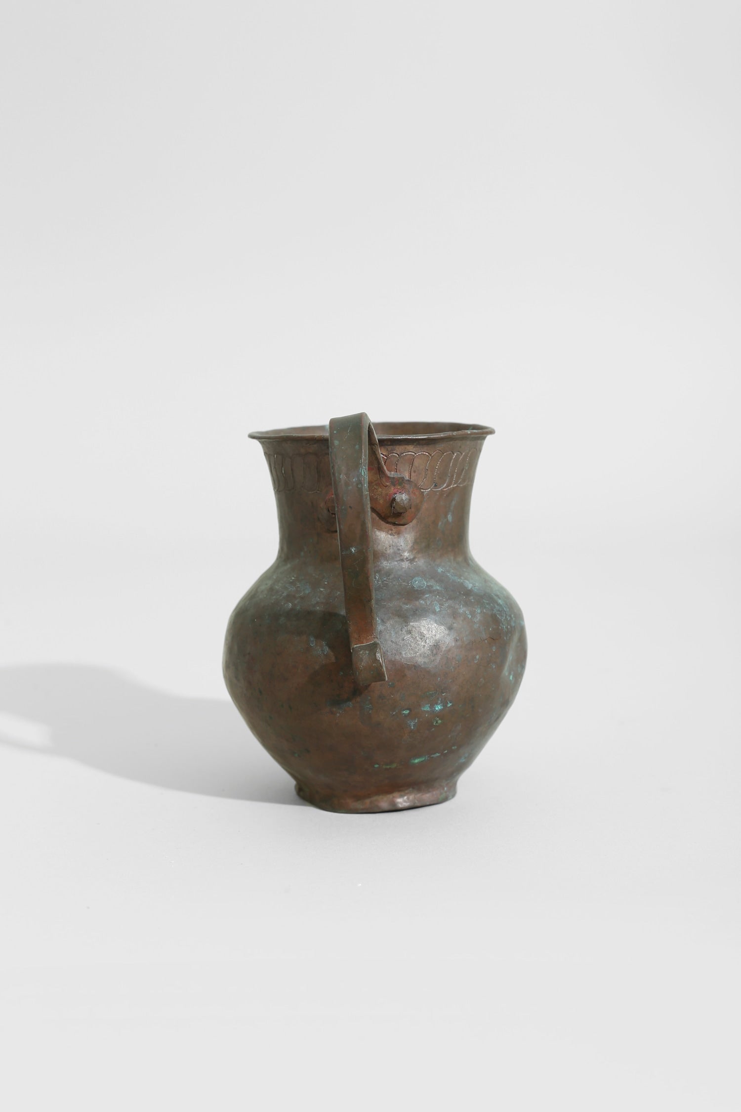 Copper Folk Pitcher — side angle