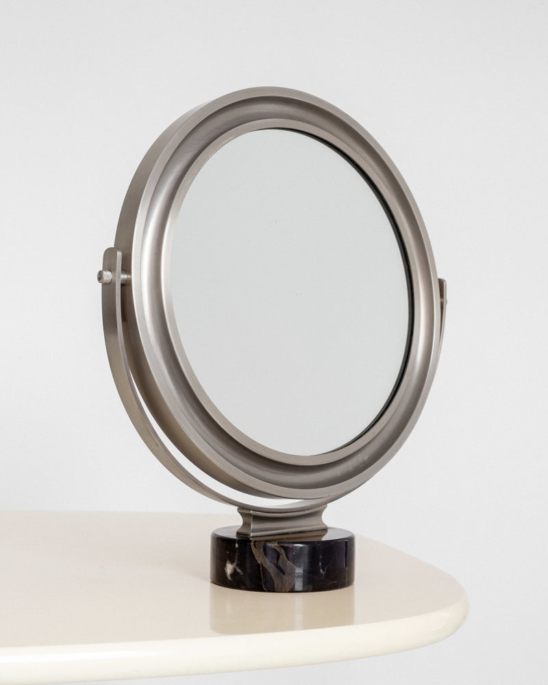 Narciso' Table Mirror by Sergio Mazza for Artemide | The Oblist — metal frame, marble base