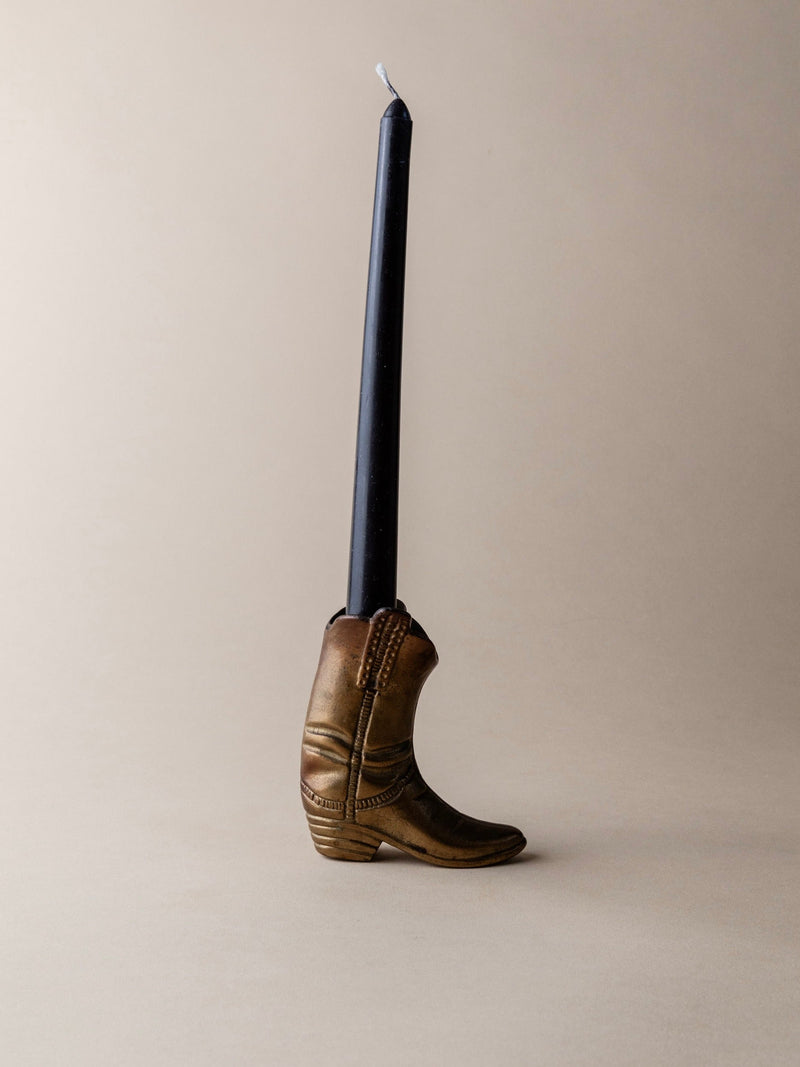 Brass Cowboy Boot Candle Holder, Italy 1980s by Bottega Jacobs | The Oblist — vintage brass design