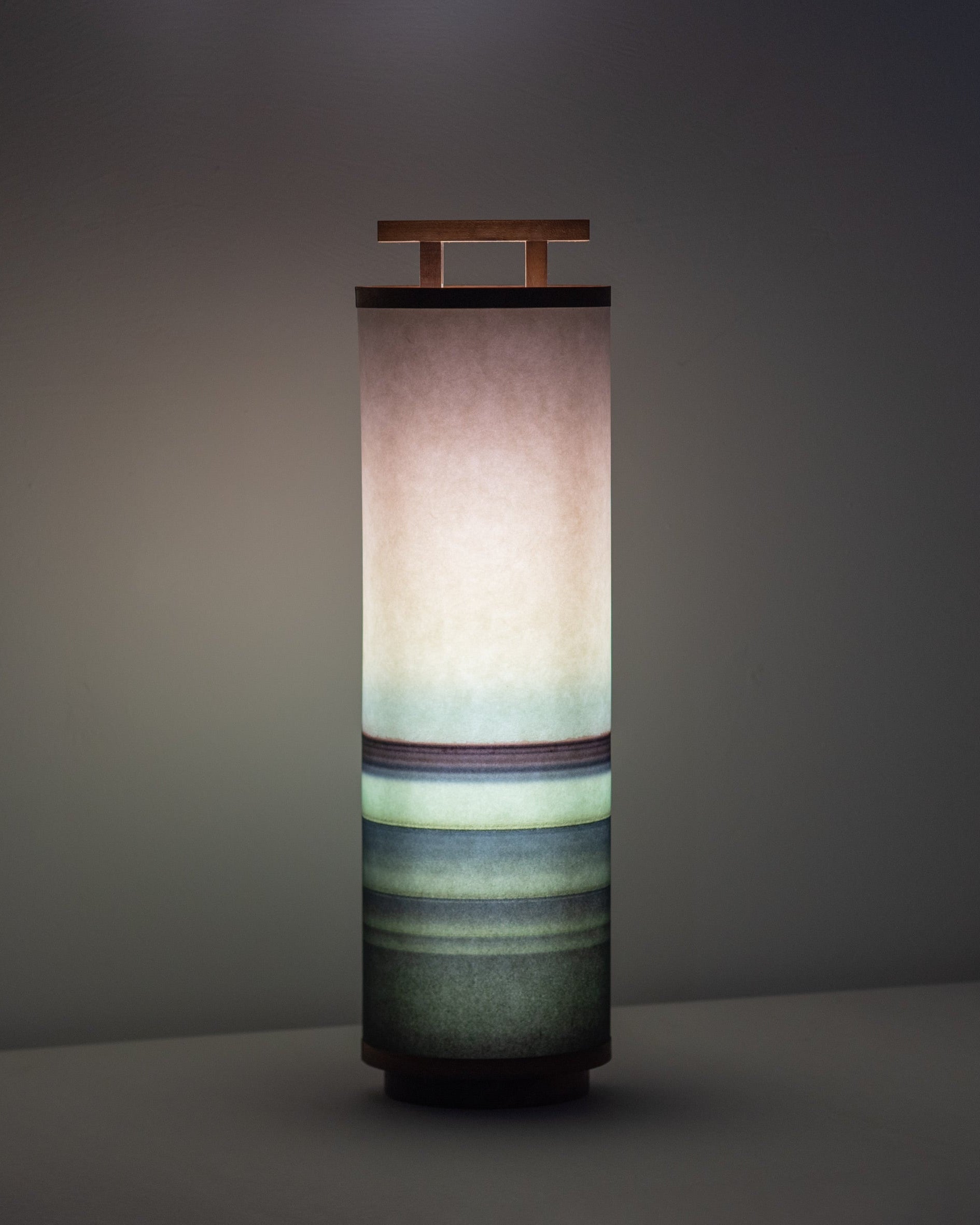 Table lamp - Torii G Mora — close-up of handcrafted paper shade