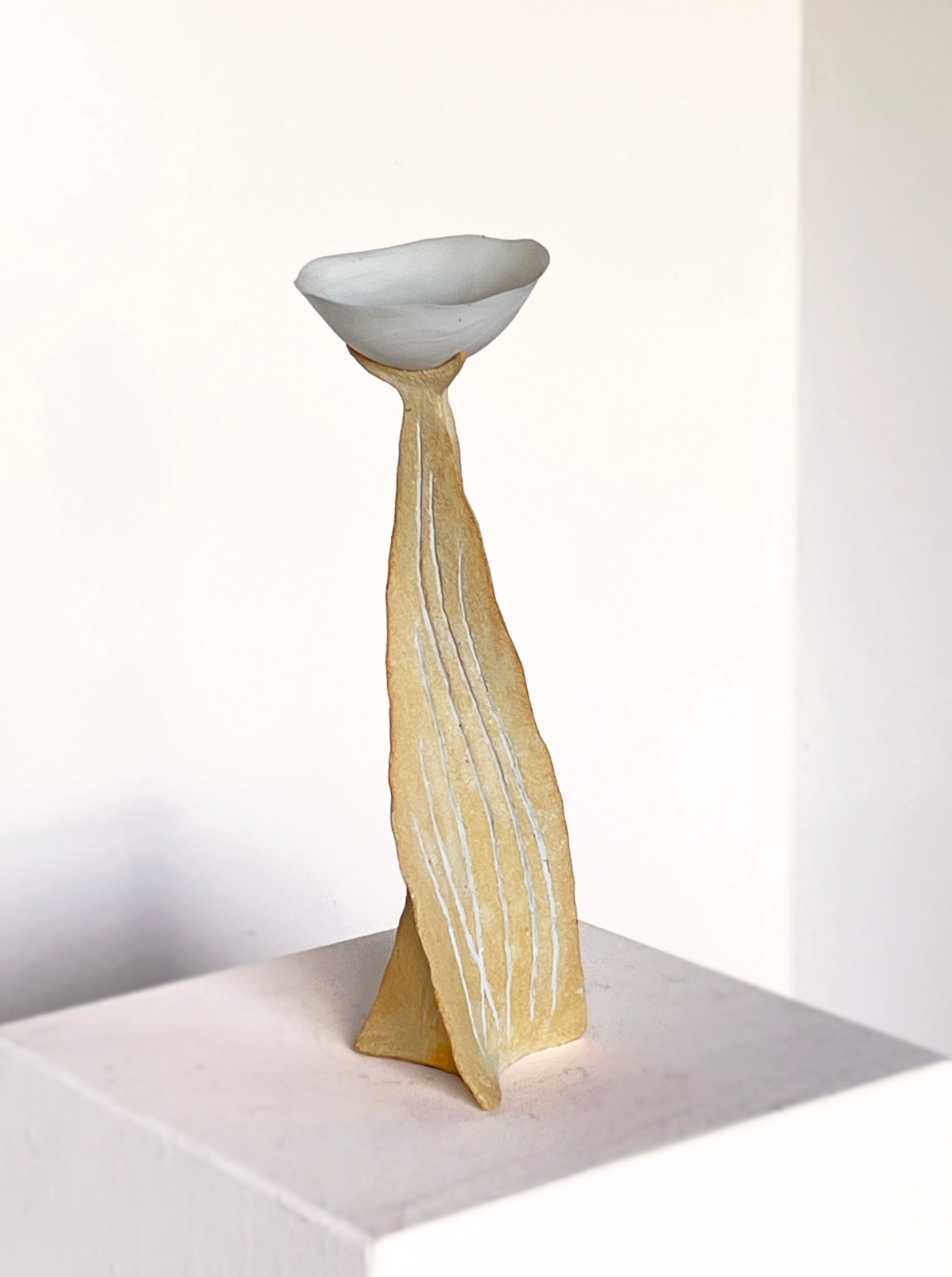 Porcelain dish on pedestal — lifestyle setting