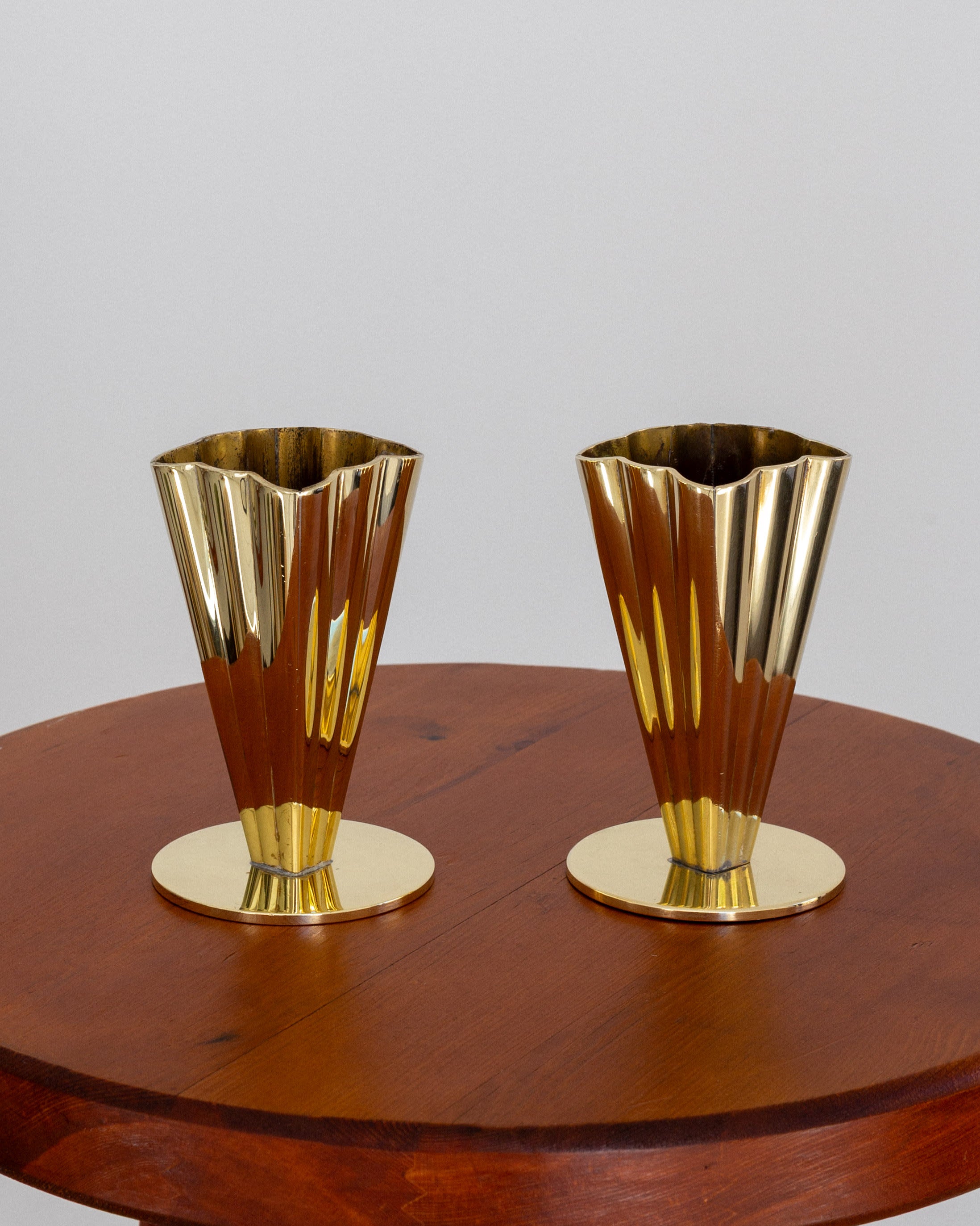 Scandinavian Modern Brass Vases, 1950s