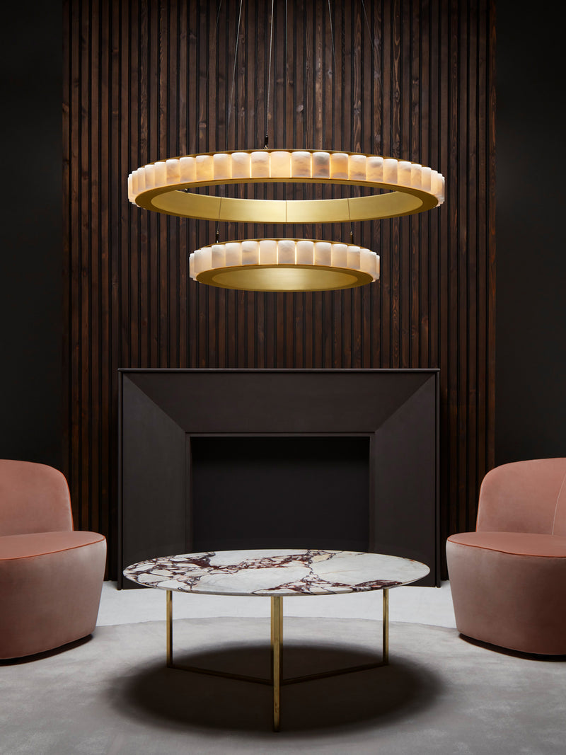 AVALON Halo Chandelier With Ceiling Rose by CTO Lighting | The Oblist — modern design, gold finish
